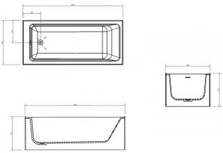 Ванна из искусственного камня ABBER Blitz AS9502GB 180x80см белый мрамор AS9502GB